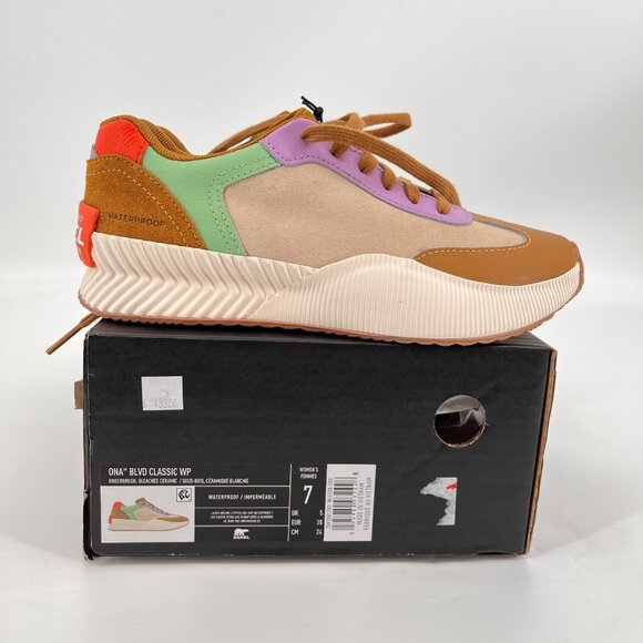 Sorel Ona BLVD Classic Size 7 Waterproof Multicolor Leather Suede Sneakers - Picture 13 of 15